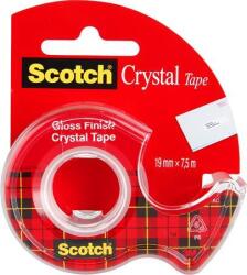 3M Ragasztószalag, adagolón, kézi, 19 mm x 7, 5 m, 3M SCOTCH Crystal - officeland