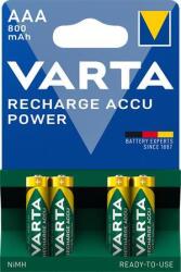 VARTA Tölthető elem, AAA mikro, 4x800 mAh, előtöltött, VARTA Power