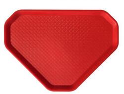  Önkiszolgáló tálca, háromszögletű, műanyag, éttermi, piros, 47, 5x34 cm