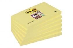 3M Öntapadó jegyzettömb csomag, 76x127 mm, 6x90 lap, 3M POSTIT Super Sticky, kanári sárga - officeland