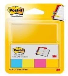 3M Jelölőcímke, papír, 4x50 lap, 20x38 mm, 3M POSTIT, ultra vegyes - officeland