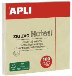 APLI Öntapadó jegyzettömb, Z, 75x75 mm, 100 lap, APLI, sárga