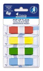 Victoria Jelölőcímke, műanyag, 4x36 lap, 43x12, 5 mm, VICTORIA, vegyes szín