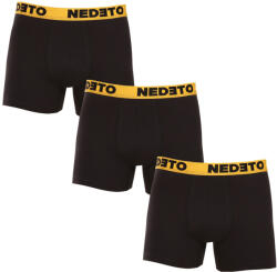 Nedeto 3PACK férfi boxeralsók Nedeto fekete (3NBC2) XXL