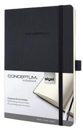 Sigel Jegyzetfüzet, exkluzív, A5, vonalas, 97 lap, puhafedeles, SIGEL Conceptum, fekete