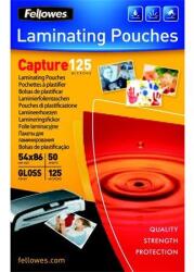 Fellowes Meleglamináló fólia, 125 mikron, 54x86 mm, fényes, 50 db, FELLOWES