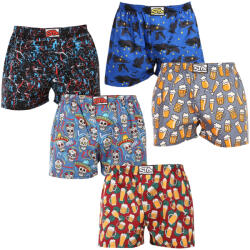 Styx 5PACK férfi bő szárú boxeralsók Styx art klasszikus gumipánt többszínű nagyméretű (5E1379456) 3XL