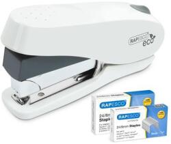 Rapesco Tűzőgép, 24/6-8, 26/6-8, 50 lap, könnyített tűzés, antibakteriális, RAPESCO ECO Luna Less Effort, fehér - officeland