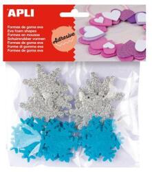 Apli Moosgumi, öntapadó, hópihe, glitteres, APLI Eva Sheets, kék és ezüst színek