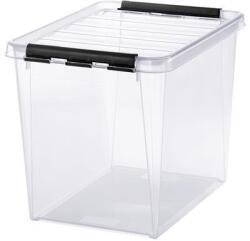 Smartstore Műanyag tárolódoboz, 25 liter, fekete fogantyúkkal, SMARTSTORE Classic 16, átlátszó - officeland