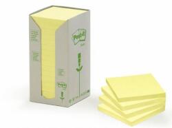 3M Öntapadó jegyzettömb, 76x76 mm, 16x100 lap, környezetbarát, 3M POSTIT, sárga - officeland