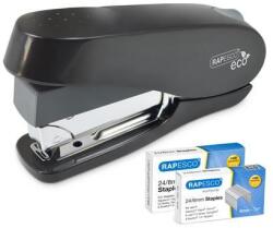Rapesco Tűzőgép, 24/6-8, 26/6-8, 50 lap, könnyített tűzés, antibakteriális, RAPESCO ECO Luna Less Effort, fekete
