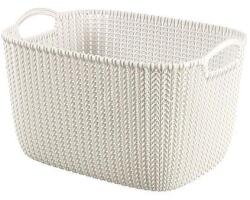 Curver Kötött hatású kosár, L méret, CURVER Knit, fehér