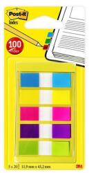 3M Jelölőcímke, műanyag, 5x20 lap, 12x43 mm, 3M POSTIT, vegyes - officeland