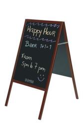  Megállító tábla, krétás, 60x120 cm, cseresznyefa színű keret - officeland