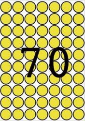 APLI Etikett, 19 mm kör, színes, A5 hordozón, APLI, sárga, 560 etikett/csomag - officeland