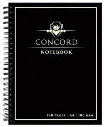 Concord Spirálfüzet, A4, vonalas, 70 lap, CONCORD, fekete