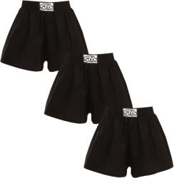 Styx 3PACK gyermek bő szárú boxeralsó Styx klasszikus gumi fekete (3J0960) 9-11 éves