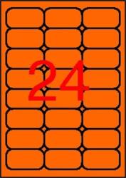 APLI Etikett, 64x33, 9 mm, színes, kerekített sarkú, APLI, neon narancs, 480 etikett/csomag
