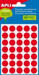 APLI Etikett, 13 mm kör, kézzel írható, színes, APLI, piros, 175 etikett/csomag - officeland
