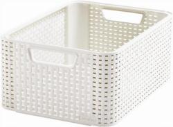 Keter Rattan hatású kosár, 18l, törtfehér, CURVER Style M - officeland