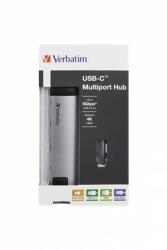 Verbatim USB elosztó-HUB és ethernet átalakító, 4 port, USB 3.0, USB-C, HDMI, VERBATIM
