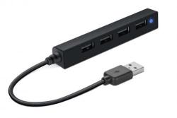 SPEEDLINK USB elosztó-HUB, 4 port, USB 2.0, SPEEDLINK Snappy Slim fekete