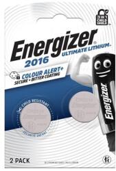 Energizer Gombelem, CR2016, 2 db, színjelző, ENERGIZER Ultimate Lithium Performance (7638900452662) - fodicoaruhaz