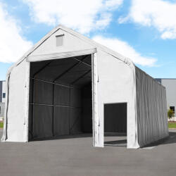 TOOLPORT Ponyva csarnok, 8x12m, PRIMEtex-ponyva, szürke, statikai megerősítéssel (föld alap) Ponyva raktár - (48681)