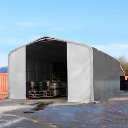 TOOLPORT Ponyva csarnok, 8x12m, PVC ponyva, szürke, statikai megerősítéssel (beton alap) Ponyva raktár - (49470)