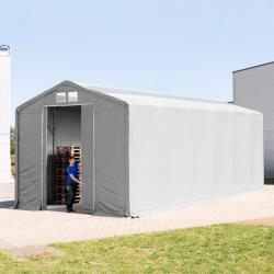 TOOLPORT Ponyva csarnok, 6x12m, PVC ponyva, szürke, statikai megerősítéssel (föld alap) Ponyva raktár - (93896)