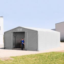 TOOLPORT Ponyva csarnok, 8x8m, PVC ponyva, szürke, statikai megerősítéssel (beton alap) Ponyva raktár - (94139)