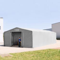 TOOLPORT Ponyva csarnok, 8x16m, PVC ponyva, szürke, statikai megerősítéssel (beton alap) Ponyva raktár - (94285)