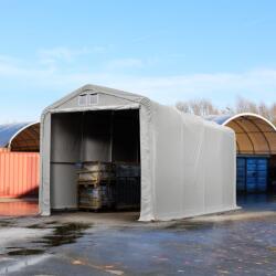 TOOLPORT Ponyva csarnok, 4x8m, PVC ponyva, szürke, statikai megerősítéssel (föld alap) Ponyva raktár - (49387)
