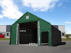 TOOLPORT Ponyva csarnok, 8x8m, PRIMEtex-ponyva, sötét zöld, statikai megerősítéssel (beton alap) Ponyva raktár - (48850)
