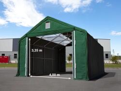 TOOLPORT Ponyva csarnok, 6x12m, PRIMEtex-ponyva, sötét zöld, statikai megerősítéssel (beton alap) Ponyva raktár - (49835)