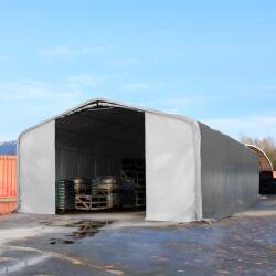 TOOLPORT Ponyva csarnok, 8x36m, PVC ponyva, szürke, statikai megerősítéssel (föld alap) Ponyva raktár - (49487)