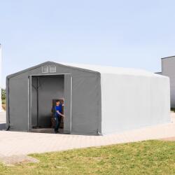 TOOLPORT Ponyva csarnok, 8x10m, PVC ponyva, szürke, statikai megerősítéssel (beton alap) Ponyva raktár - (94175)