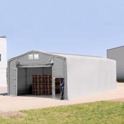 TOOLPORT Ponyva csarnok, 8x16m, PRIMEtex-ponyva, szürke, statikai megerősítéssel (föld alap) Ponyva raktár - (94006)
