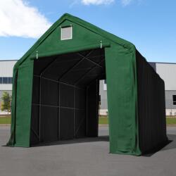 TOOLPORT Ponyva csarnok, 5x8m, PRIMEtex-ponyva, sötét zöld, statikai megerősítéssel (beton alap) Ponyva raktár - (48841)