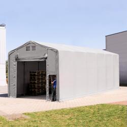TOOLPORT Ponyva csarnok, 6x12m, PRIMEtex-ponyva, szürke, statikai megerősítéssel (föld alap) Ponyva raktár - (93976)