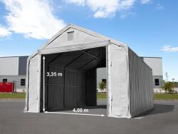 TOOLPORT Ponyva csarnok, 6x8m, PRIMEtex-ponyva, szürke, statikai megerősítéssel (beton alap) Ponyva raktár - (48846)