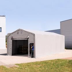 TOOLPORT Ponyva csarnok, 6x10m, PVC ponyva, szürke, statikai megerősítés nélkül Ponyva raktár - (79900)