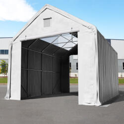 TOOLPORT Ponyva csarnok, 4x8m, PRIMEtex-ponyva, szürke, statikai megerősítéssel (föld alap) Ponyva raktár - (49830)
