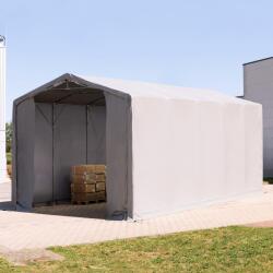 TOOLPORT Ponyva csarnok, 5x10m, PRIMEtex-ponyva, szürke, statikai megerősítéssel (föld alap) Ponyva raktár - (93966)