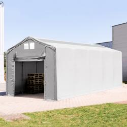 TOOLPORT Ponyva csarnok, 4x12m, PVC ponyva, szürke, statikai megerősítéssel (föld alap) Ponyva raktár - (94318)