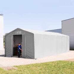 TOOLPORT Ponyva csarnok, 5x12m, PVC ponyva, szürke, statikai megerősítéssel (föld alap) Ponyva raktár - (93865)