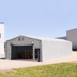 TOOLPORT Ponyva csarnok, 8x16m, PVC ponyva, szürke, statikai megerősítés nélkül Ponyva raktár - (94258)