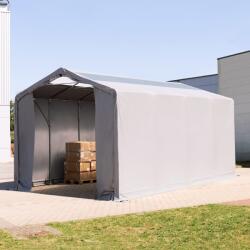 TOOLPORT Ponyva csarnok, 4x8m, PVC ponyva, szürke, statikai megerősítéssel (beton alap) Ponyva raktár - (94085)