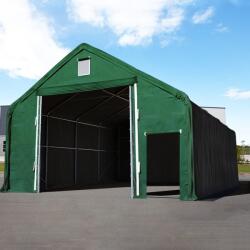 TOOLPORT Ponyva csarnok, 8x8m, PRIMEtex-ponyva, sötét zöld, statikai megerősítéssel (föld alap) Ponyva raktár - (48676)